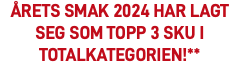 Årets smak 2024 har lagt seg som topp 3 SKU i totalkategorien!**