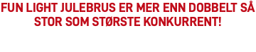 FUN Light julebrus er mer enn dobbelt så stor som største konkurrent!